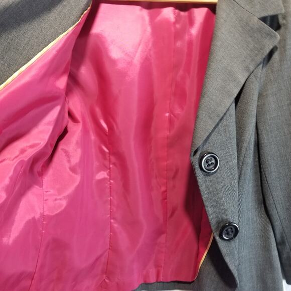 Neva Blazer Womens 12 Double Breasted Double Button Front Gray Tweed Jacket - Picture 4 of 7